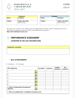 i performance assessment overview of 2016 (by the