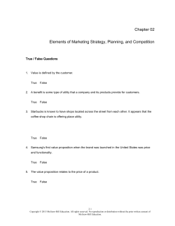 Chapter 02 Elements of Marketing Strategy, Planning, and