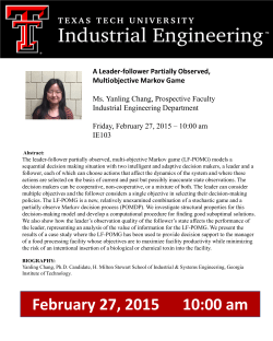 A Leader-follower Partially Observed, Multiobjective Markov Game