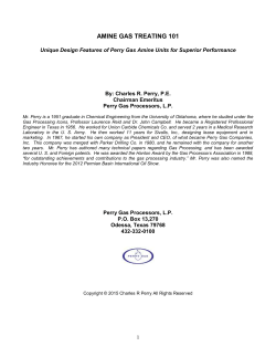 amine gas treating 101 - Perry Management, Inc.