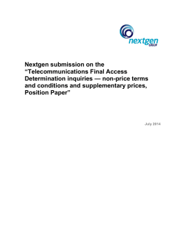 Nextgen submission on the “Telecommunications