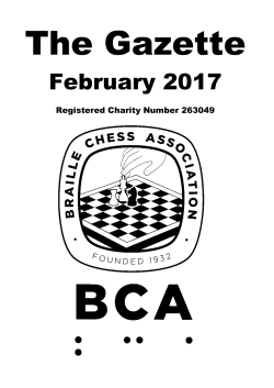 Bca gazette - Braille Chess Association