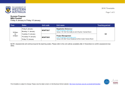 2016 Timetable Page of 8 Summer Program MBA Flexible Friday 8