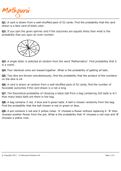 Q1. A card is drawn from a well-shuffled pack of 52 cards