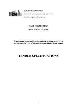 tender specifications - European Commission