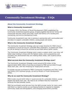Community Investment Strategy - Ministry of Social Development