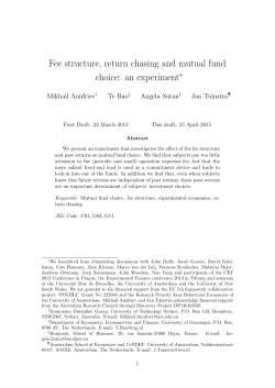 Fee structure, return chasing and mutual fund choice: an experiment