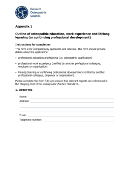 Appendix 1 Outline of osteopathic education, work experience and