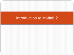 Introduction to Matlab 2