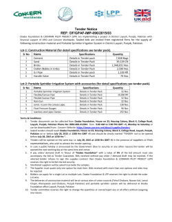 Tender Notice REF: DF/GPAF-IMP-096/2015/03 Doaba Foundation