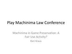 Play Machinima Law - Stanford University