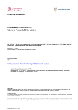 University of Groningen Understanding crowd behaviour Wijermans
