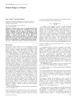 Protein Design is NP-hard - The Pierce Lab