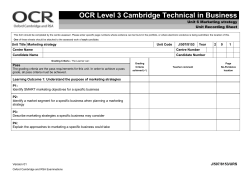 Unit 6 Marketing strategy URS