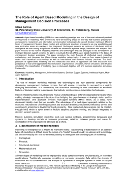 The Role of Agent Based Modelling in the Design of Management