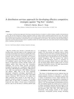 A Distribution Services Approach for Developing Effective