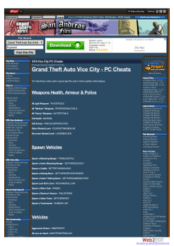 GTA Vice City PC Cheats - Grand Theft Auto Files