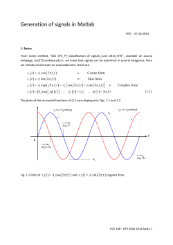 Generation of Signals in Matlab.