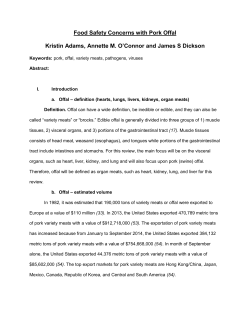 Food Safety Concerns with Pork Offal Kristin Adams, Annette M. O