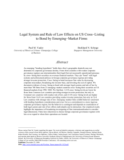 Legal System and Rule of Law Effects on US Cross&minus;Listing to Bond