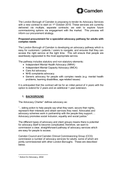 Camden Alcohol Service Supporting Document