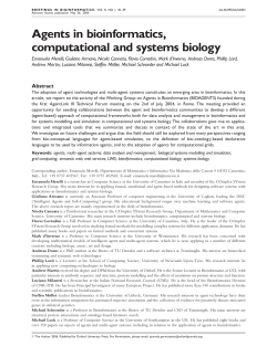 Agents in bioinformatics, computational and systems biology