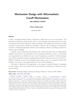 Mechanism Design with Aftermarkets: Cutoff Mechanisms