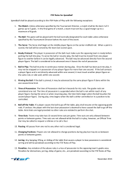 ITSF Rules for Speedball and Classic