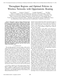 Throughput Regions and Optimal Policies in Wireless Networks with