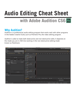 Audio Editing Cheat Sheet - Columbia University Digital Tutorials