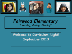 Curriculum Night! September 2013