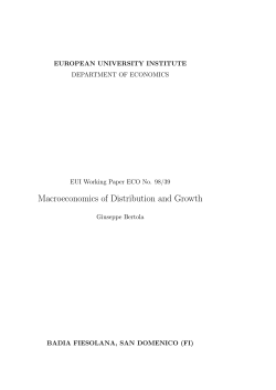 Macroeconomics of Distribution and Growth - Cadmus