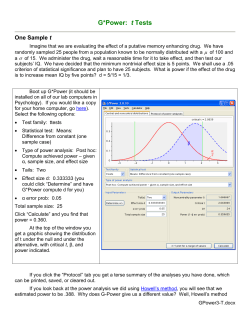G*Power: T Tests