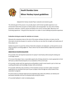 South Dundas Lions Minor Hockey tryout guidelines