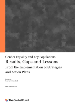 Gender Equality and Key Populations: Results, Gaps and Lessons