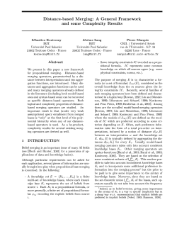 Distance-based Merging: A General Framework and some