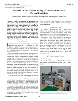 Robot-Assisted Playing for Children with Severe Physical Handicaps