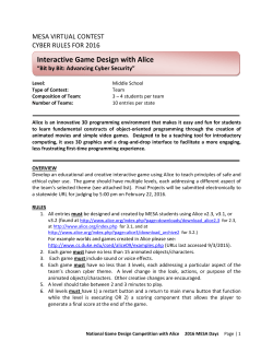 Interactive Game Design with Alice