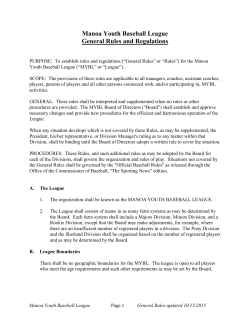 Manoa Youth Baseball League - MANOA YOUTH CAL RIPKEN