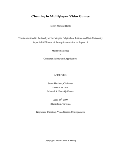 Cheating in Multiplayer Video Games