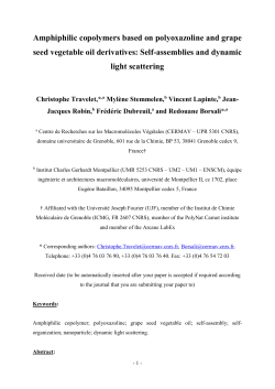 Self-assemblies and dynamic light scattering Christophe