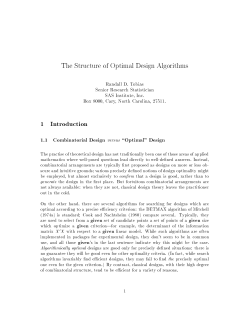The Structure of Optimal Design Algorithms