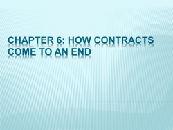 Chapter 6: How Contracts Come To An End