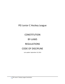 PEI Junior C Hockey League CONSTITUTION BY