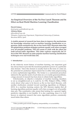 An Empirical Overview of the No Free Lunch Theorem and Its Effect