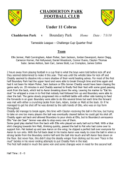 1/4 Cup - Chadderton Park FC
