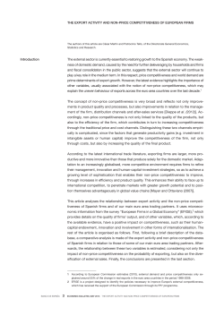 Export activity and the non-price