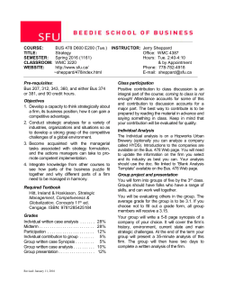 Comm 401: Strategy and Competition