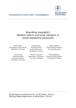Rescaling inequality? Welfare reform and local variation in social