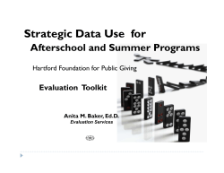 Strategic Data Use for Afterschool and Summer Programs